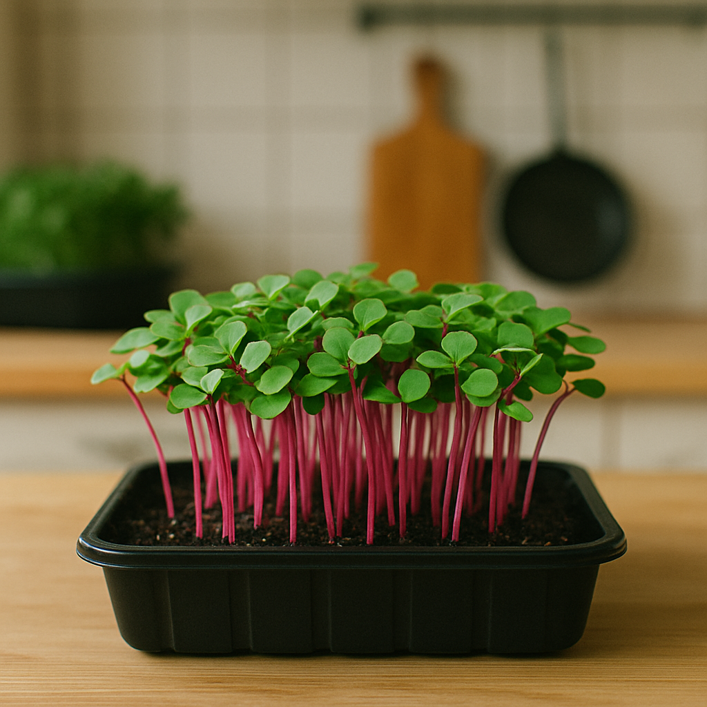 Fresh Pink Radish Microgreens