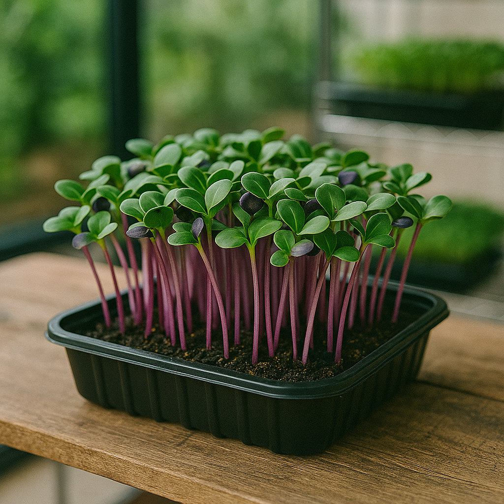 Fresh Purple Radish Microgreens