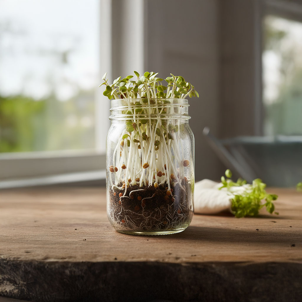 Fresh White Radish Sprouts